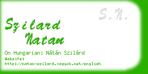 szilard natan business card