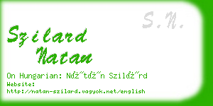 szilard natan business card